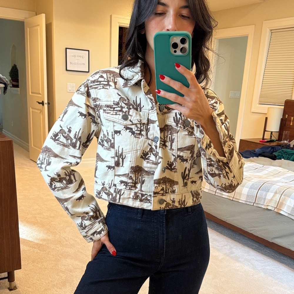 Reformation Beige and Brown Cactus Jacket